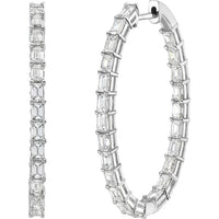 Ruchi New York - Dolce Diamond Hoop Earrings in 18K White Gold