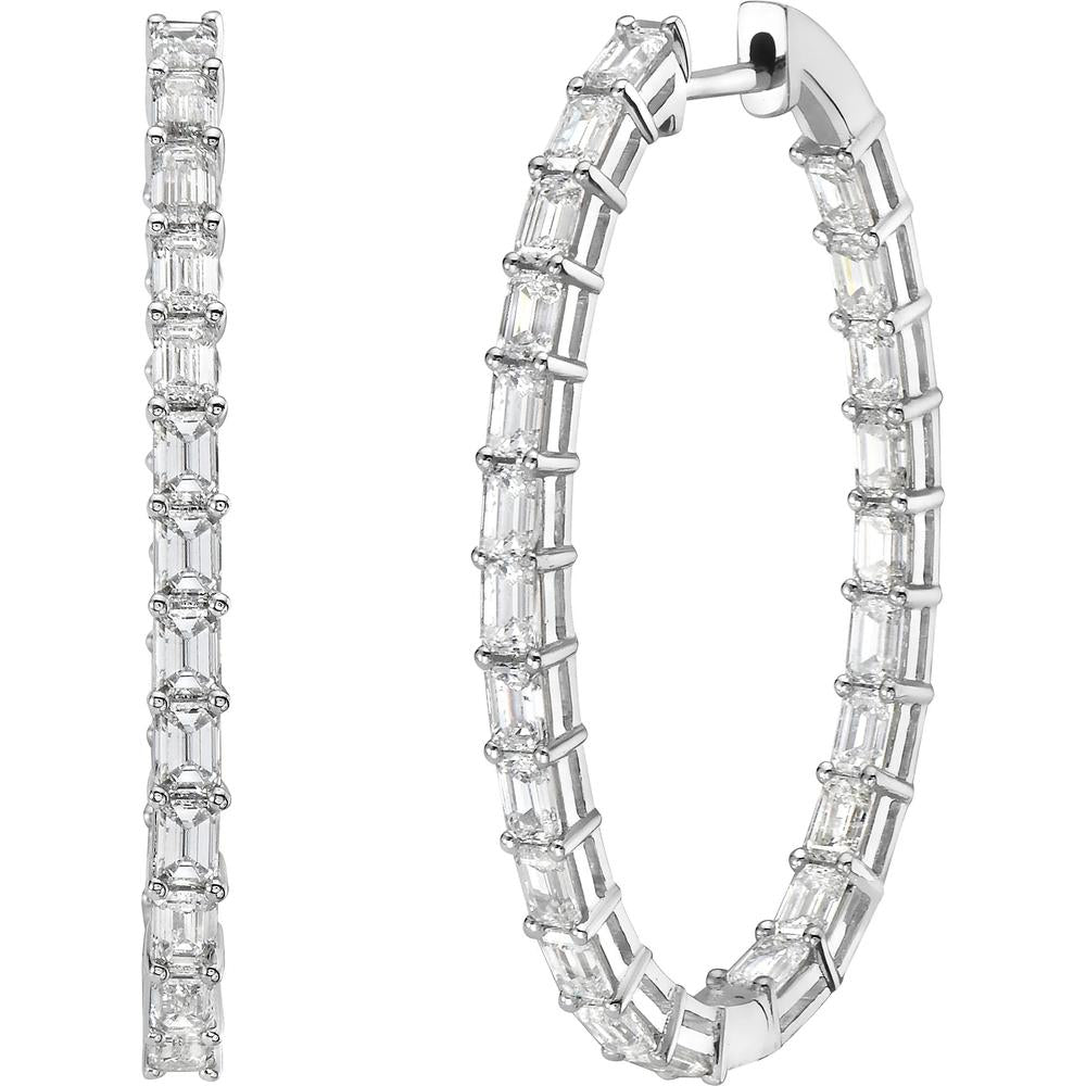 Ruchi New York - Dolce Diamond Hoop Earrings in 18K White Gold