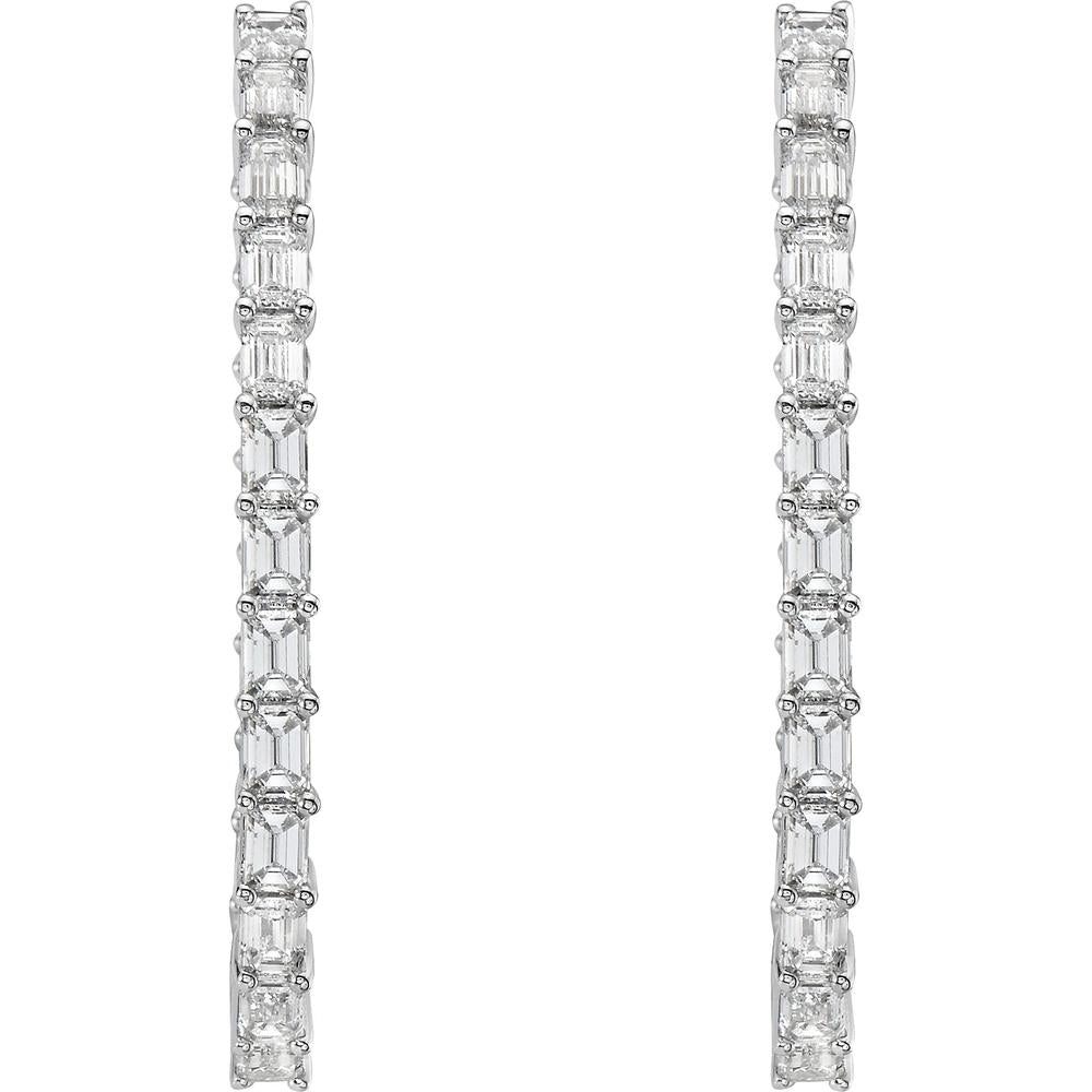 Ruchi New York - Dolce Diamond Hoop Earrings in 18K White Gold