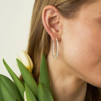 Ruchi New York - Dolce Diamond Hoop Earrings in 18K White Gold