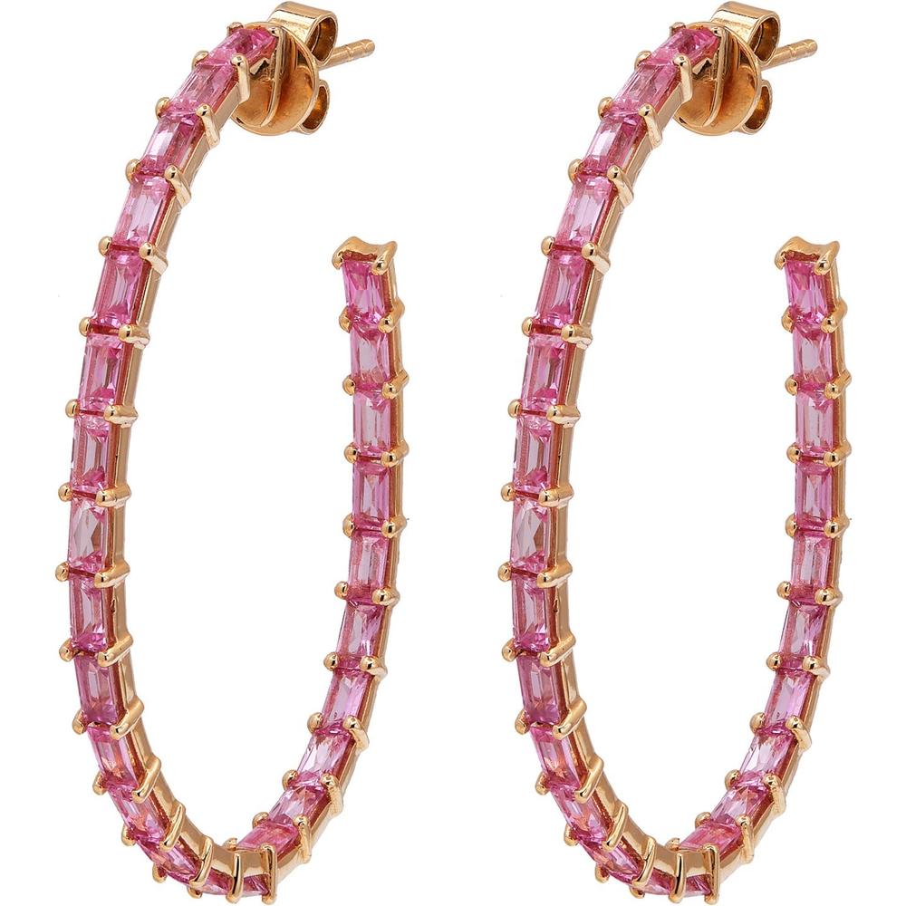 Ruchi New York - Dolce Pink Sapphire Hoop Earrings in 18K Rose Gold