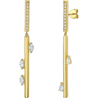 Ruchi New York - Elia Diamond Linear Drop Earrings in 18K Yellow Gold - Ruchi New York