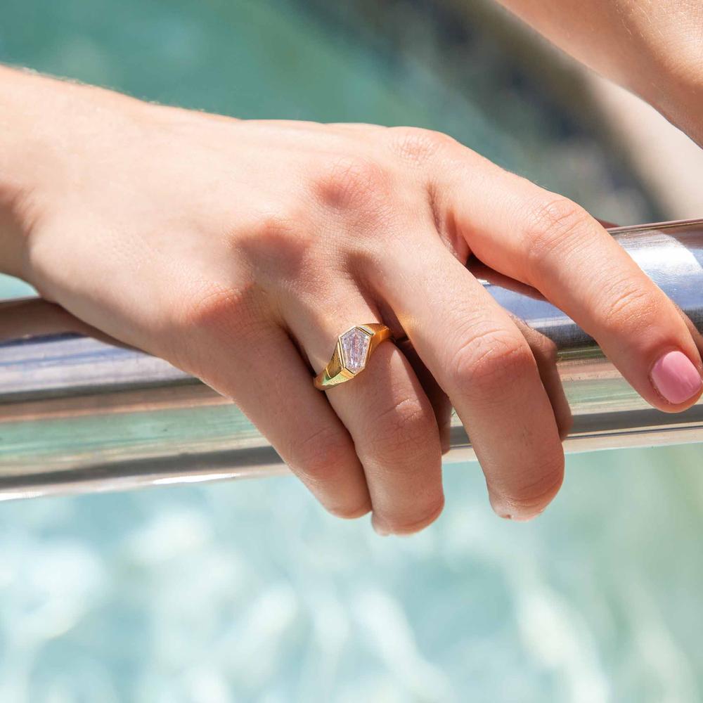 Ruchi New York - Elia Diamond Solitaire Ring in 18K Yellow Gold