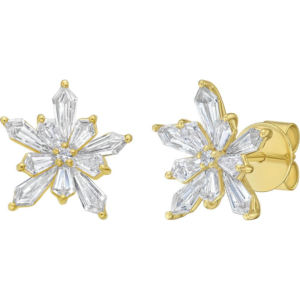 Ruchi New York - Elia Diamond Stud Earrings in 18K Yellow Gold