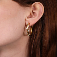 Ruchi New York - Emera Emerald-Cut Diamond Hoop Earrings in 18K Yellow Gold - Ruchi New York