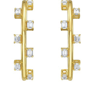 Ruchi New York - Emera Emerald-Cut Diamond Hoop Earrings in 18K Yellow Gold - Ruchi New York