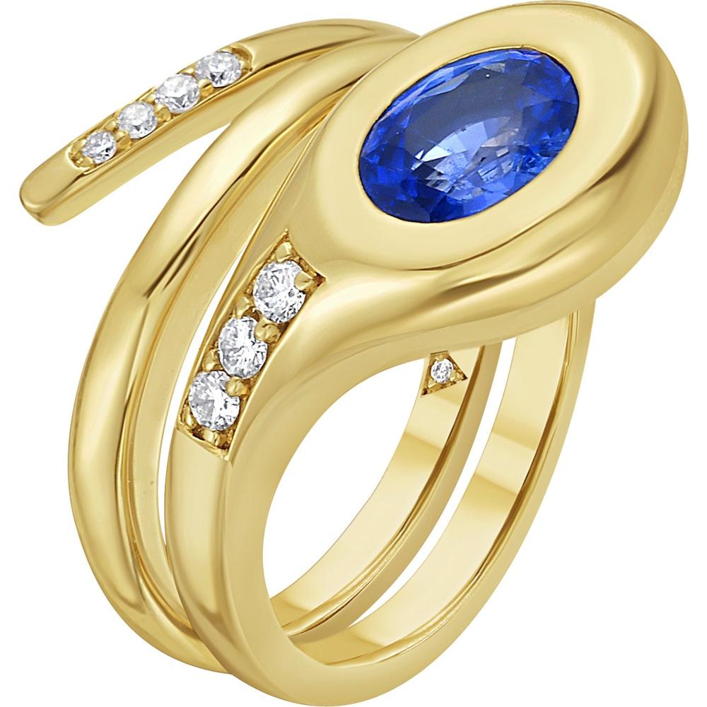 Ruchi New York - Esme Wrap Ring in Blue Sapphire in 18K Yellow Gold