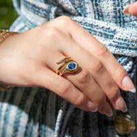 Ruchi New York - Esme Wrap Ring in Blue Sapphire in 18K Yellow Gold