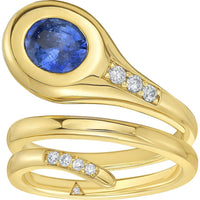 Ruchi New York - Esme Wrap Ring in Blue Sapphire in 18K Yellow Gold