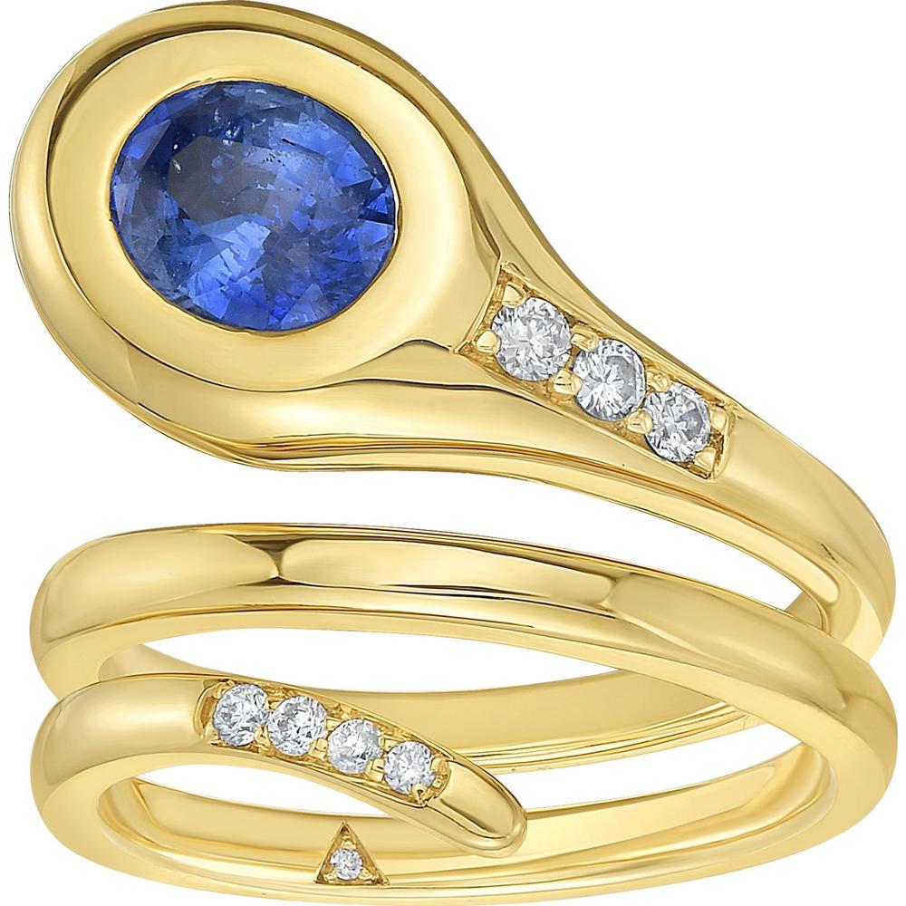 Ruchi New York - Esme Wrap Ring in Blue Sapphire in 18K Yellow Gold