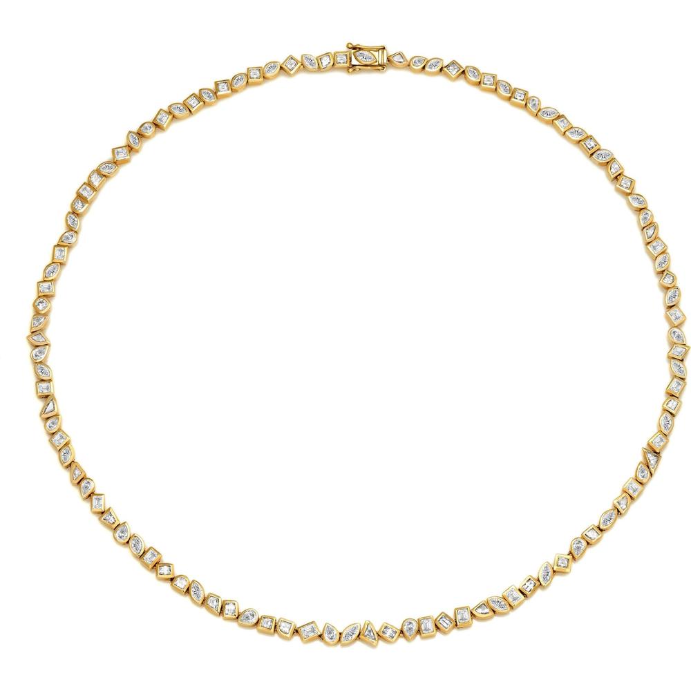Ruchi New York - Etesian Diamond Tennis Necklace in 18K Yellow Gold