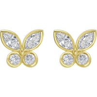 Ruchi New York - Eurema Butterfly Diamond Studs in 14K Yellow Gold
