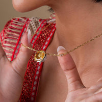 Ruchi New York - Fenice Diamond and Yellow Sapphire Pendant in 18K Yellow Gold