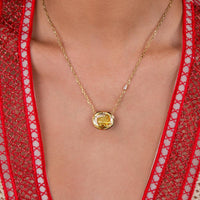 Ruchi New York - Fenice Diamond and Yellow Sapphire Pendant in 18K Yellow Gold