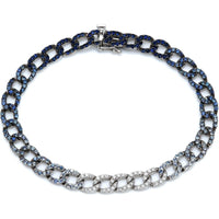 Ruchi New York - Floridita Blue Sapphire Link Bracelet in 18K White Gold