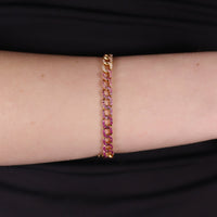 Ruchi New York - Floridita Ruby, Pink Sapphire & Diamond Ombre Bracelet in 18K Rose Gold - Ruchi New York