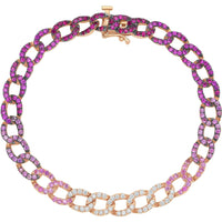 Ruchi New York - Floridita Ruby, Pink Sapphire & Diamond Ombre Bracelet in 18K Rose Gold - Ruchi New York