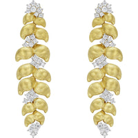 Ruchi New York - Foliage Diamond Linear Earrings in 18K Yellow Gold