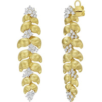 Ruchi New York - Foliage Diamond Linear Earrings in 18K Yellow Gold