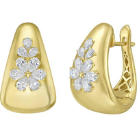 Ruchi New York - Gardenia Diamond Hoop Earrings in 18K Yellow Gold