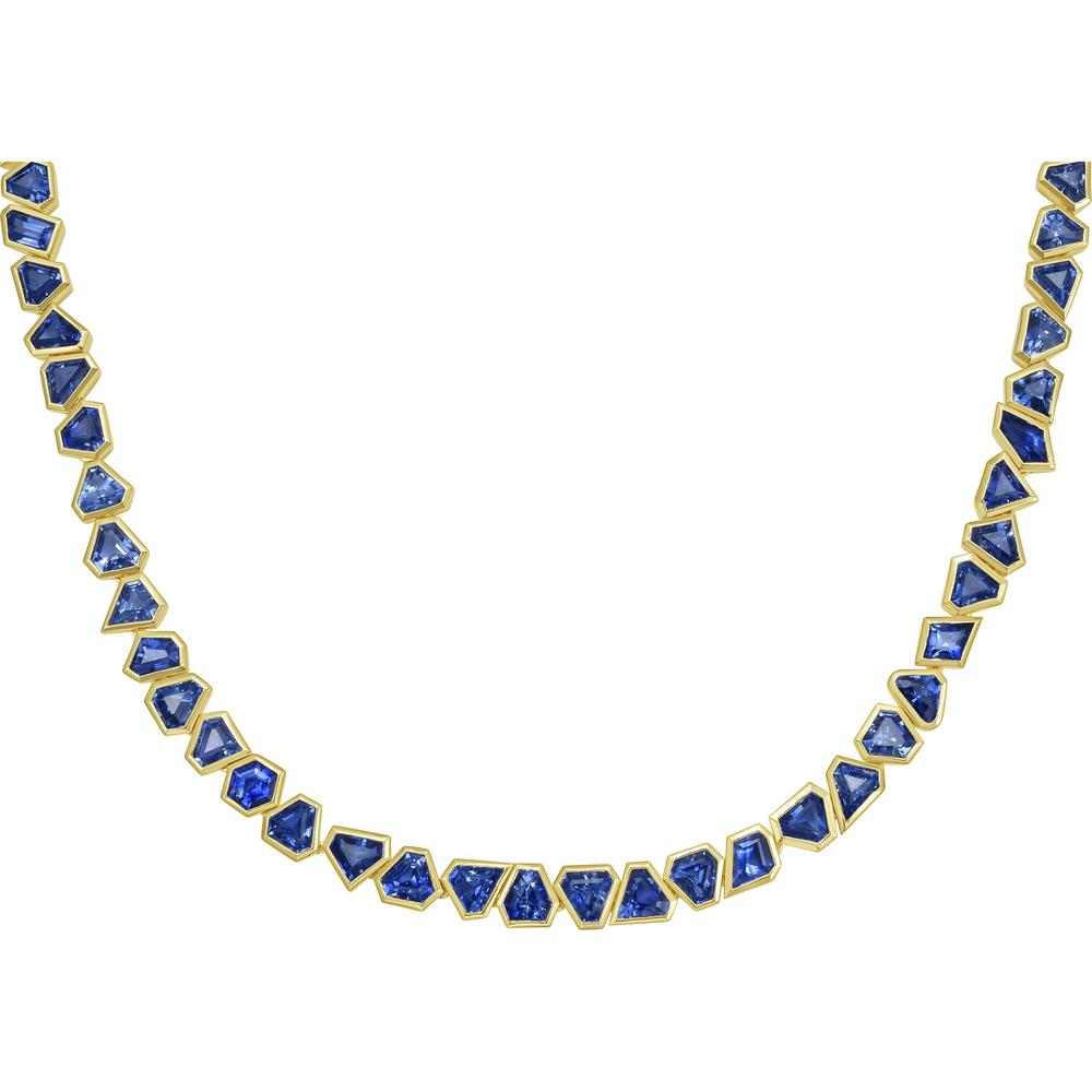 Ruchi New York - Glacé Blue Sapphire Necklace in 18K Yellow Gold