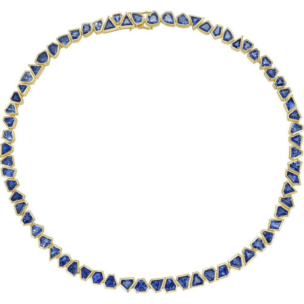 Ruchi New York - Glacé Blue Sapphire Necklace in 18K Yellow Gold