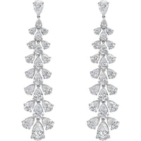Ruchi New York - Glacies 11.40 Carat Pear-Shaped Diamond Linear Dangle Earrings in 18K White Gold - Ruchi New York
