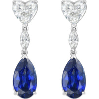 Ruchi New York - Harcourt Blue Sapphire Drop Earrings in 18K White Gold