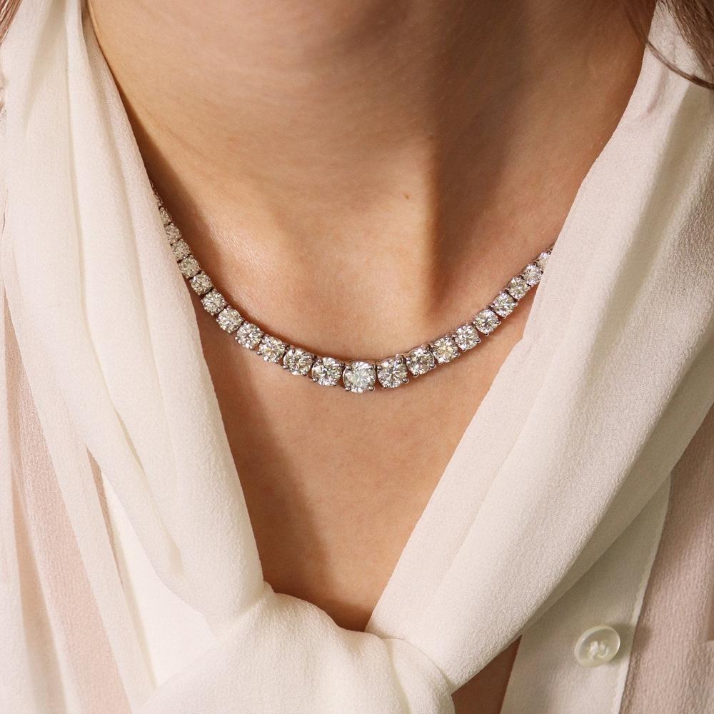 Ruchi New York - Hera Diamond Tennis Necklace in 18K White Gold