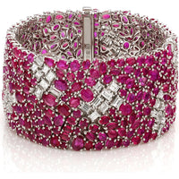 Ruchi New York - Hyperion Ruby Statement Bracelet in 18K White Gold