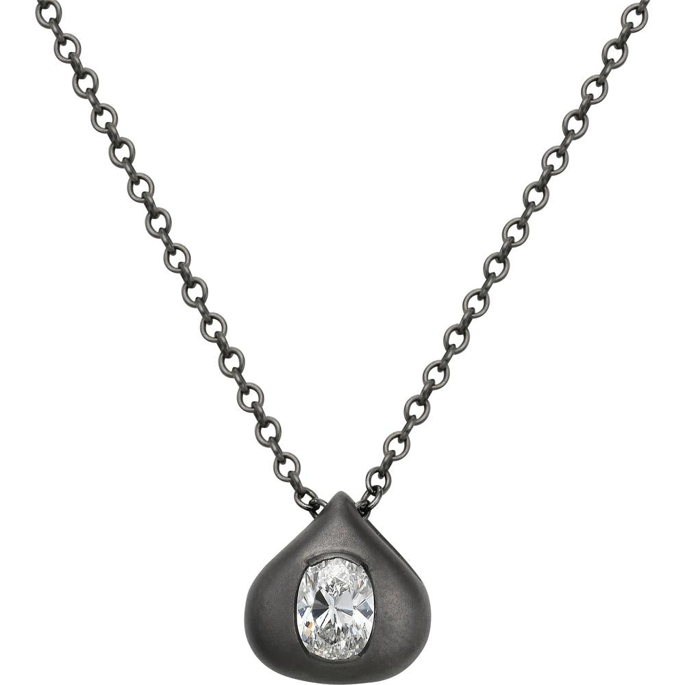 Ruchi New York - Inga Diamond Pendant Necklace in 18K Black Rhodium White Gold