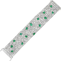 Ruchi New York - Ira Emerald and Diamond Bracelet in 18K White Gold