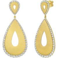 Ruchi New York - Istrella 5.40 Carat Diamond Teardrop Drop Earrings in 18K Yellow Gold - Ruchi New York