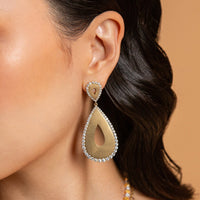 Ruchi New York - Istrella 5.40 Carat Diamond Teardrop Drop Earrings in 18K Yellow Gold - Ruchi New York
