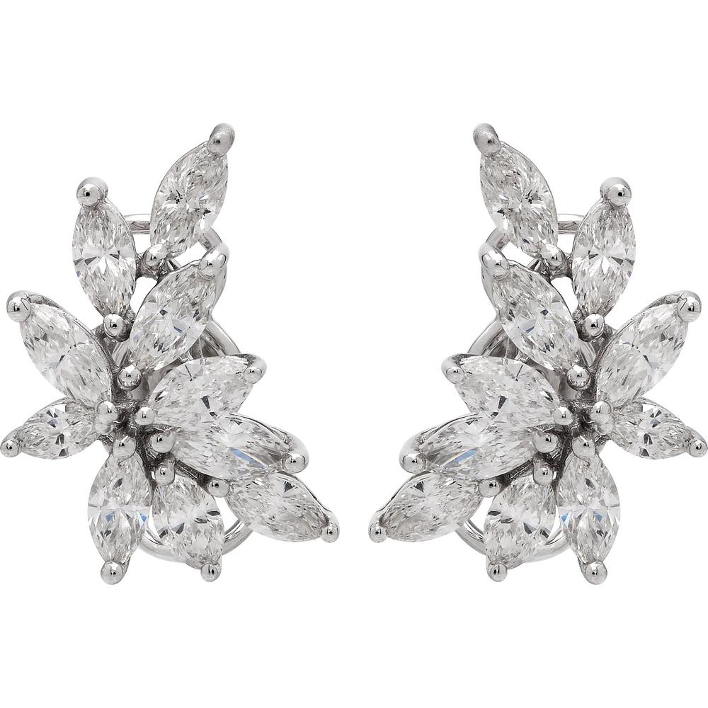Ruchi New York - Juniper Leaf Diamond Stud Earrings in 18K White Gold