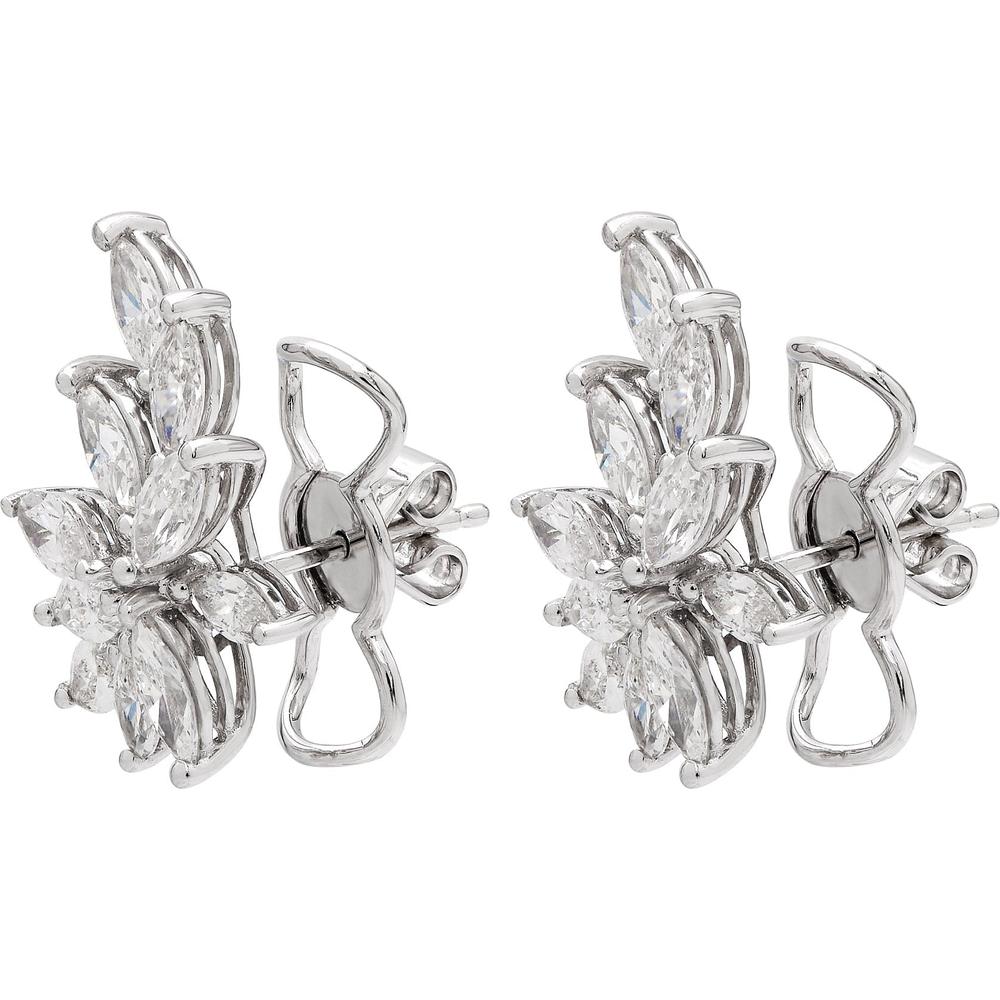 Ruchi New York - Juniper Leaf Diamond Stud Earrings in 18K White Gold