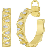 Ruchi New York - Katerina Diamond Hoop Earrings in 18K Yellow Gold