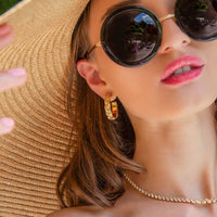 Ruchi New York - Katerina Diamond Hoop Earrings in 18K Yellow Gold