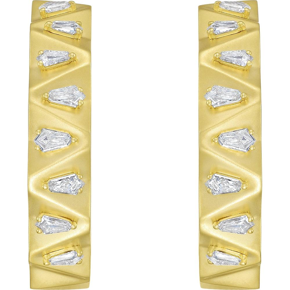 Ruchi New York - Katerina Diamond Hoop Earrings in 18K Yellow Gold