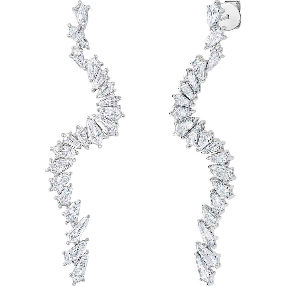 Ruchi New York - Kite Adya Diamond Chandelier Earrings in 18K White Gold