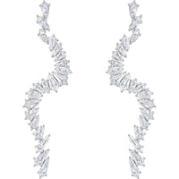 Ruchi New York - Kite Adya Diamond Chandelier Earrings in 18K White Gold