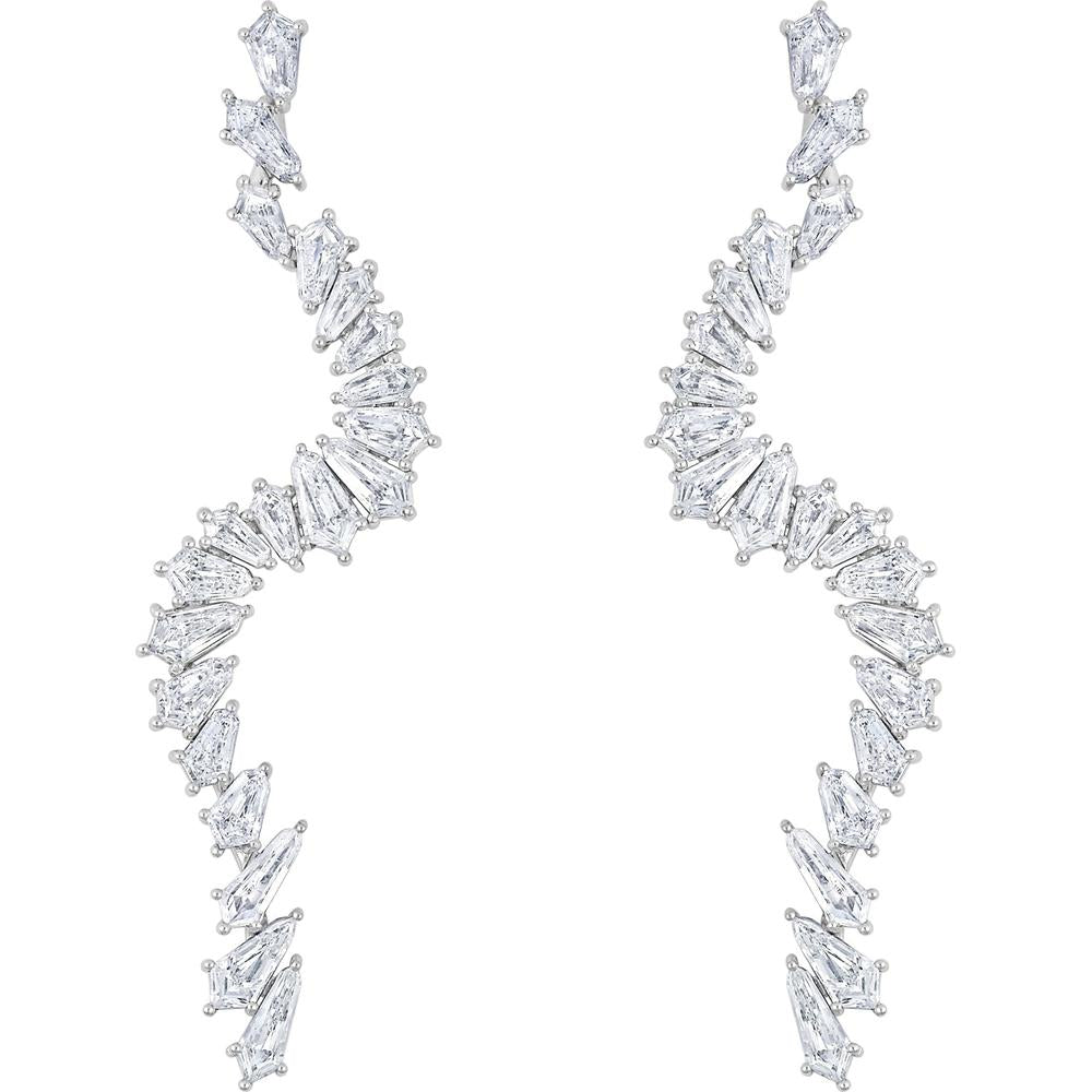 Ruchi New York - Kite Adya Diamond Chandelier Earrings in 18K White Gold