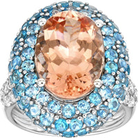 Ruchi New York - Lanna Paraiba and Morganite Ring in 18K White Gold