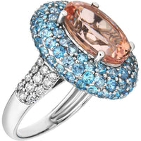 Ruchi New York - Lanna Paraiba and Morganite Ring in 18K White Gold