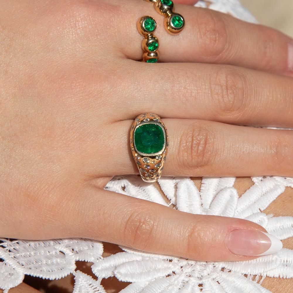 Ruchi New York - Lausanne Emerald Cocktail Ring in 18K Yellow Gold