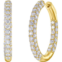 Ruchi New York - Lilia Diamond and 18K Yellow Gold Hoop Earrings