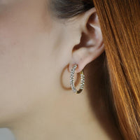 Ruchi New York - Lilia Diamond and 18K Yellow Gold Hoop Earrings