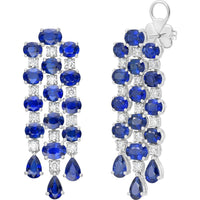 Ruchi New York - Louise Blue Sapphire Drop Earrings in 18K White Gold