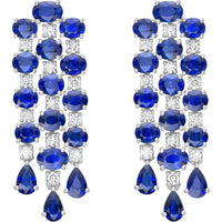 Ruchi New York - Louise Blue Sapphire Drop Earrings in 18K White Gold
