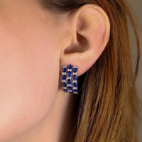Ruchi New York - Louise Blue Sapphire Earrings in 18K White Gold